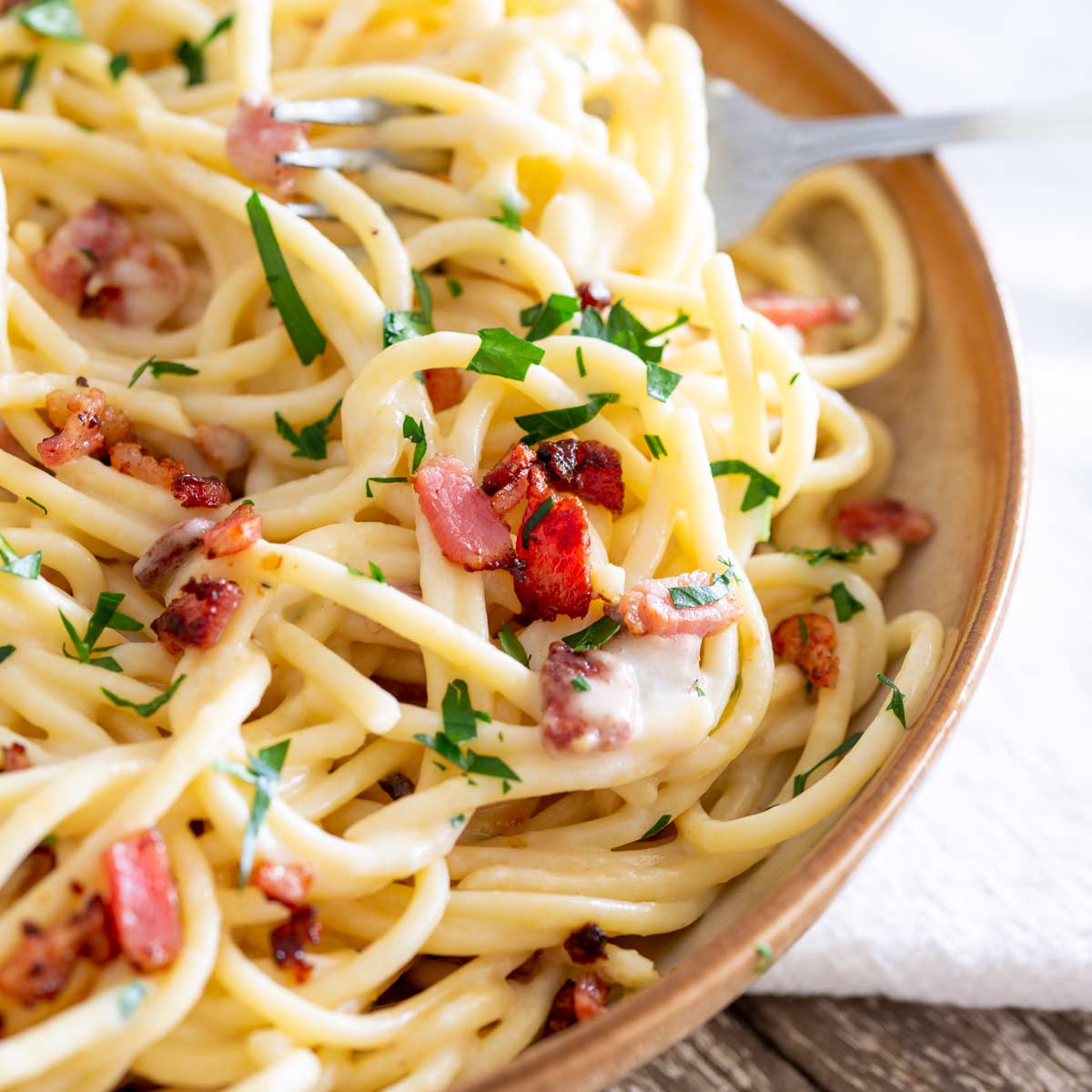 Creamy Bacon Pasta - Sprinkles and Sprouts