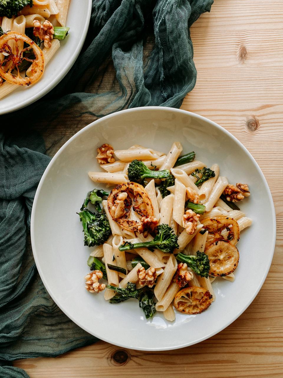 Gorgonzola Pasta with Browned Butter Lemon and Broccolini - Whip & Wander