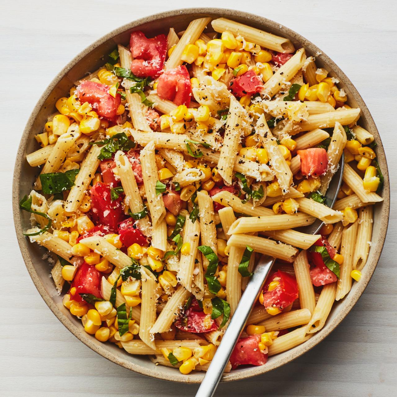 Pasta Salad with Tomatoes and Corn Recipe | Epicurious