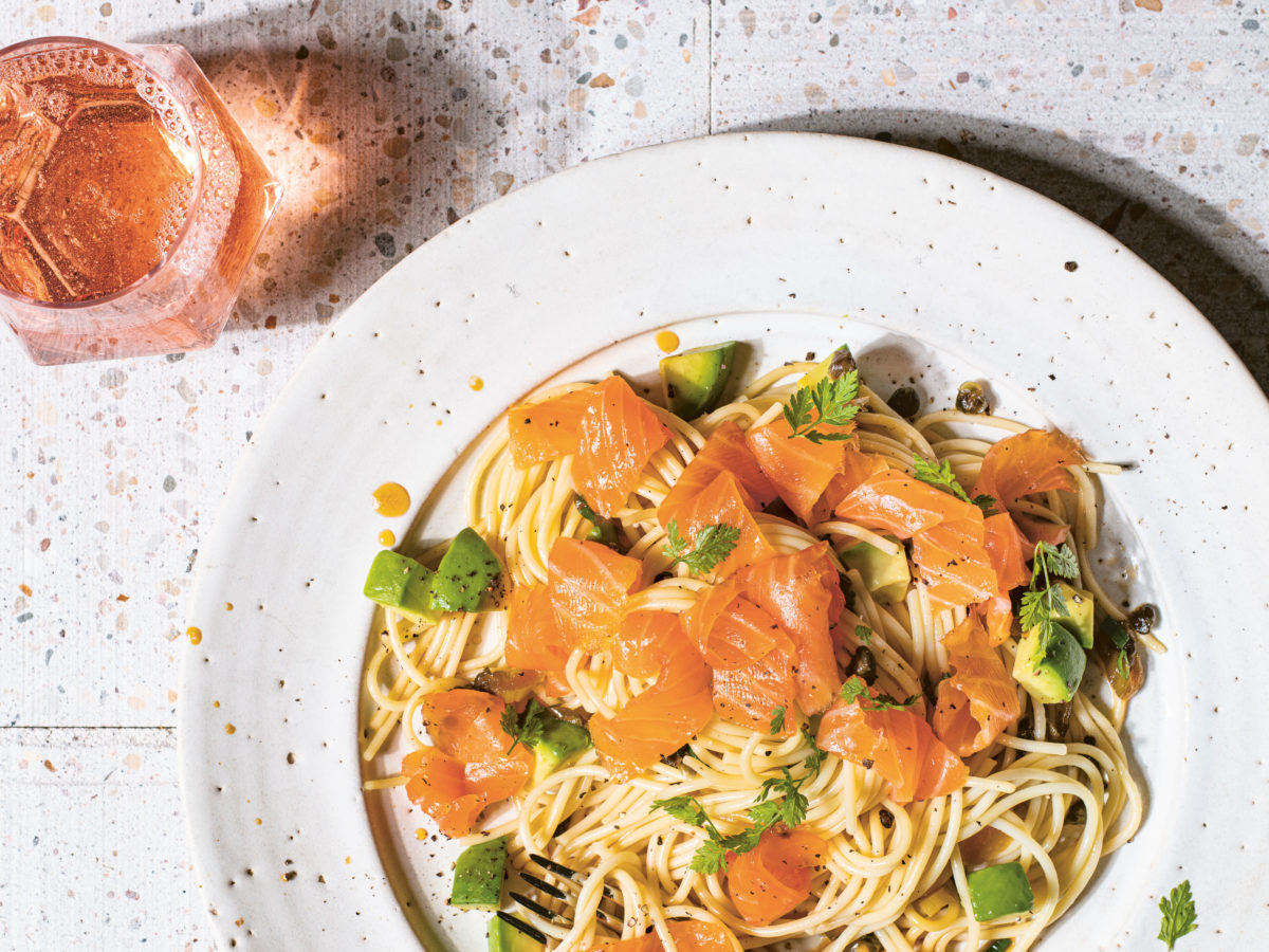 Chilled Smoked Salmon Spaghetti with Capers and Avocado Recipe - Sunset  Magazine
