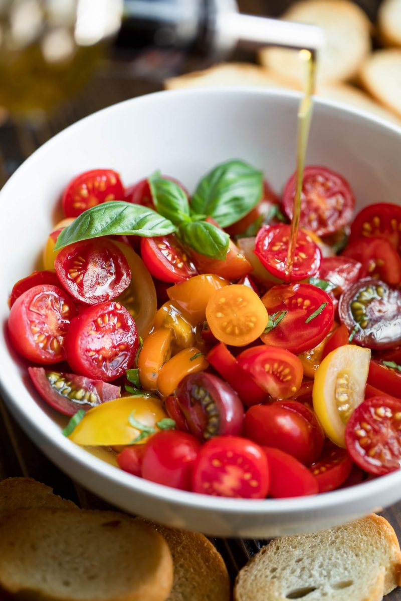 Healthy Bruschetta Salad Recipe - Peas and Crayons